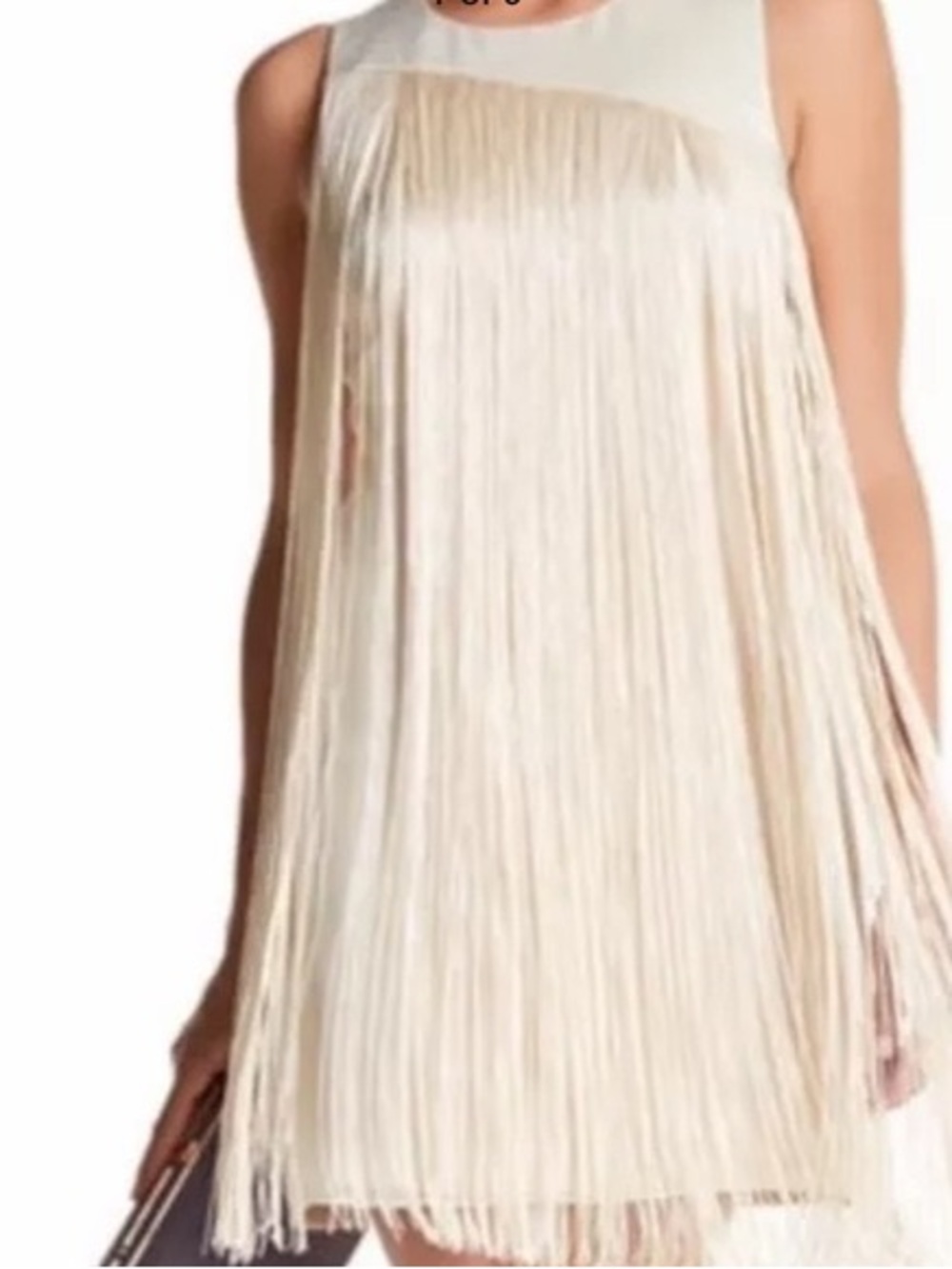 RACHEL Rachel Roy Ivory Fringe Asymmetrical Dress
